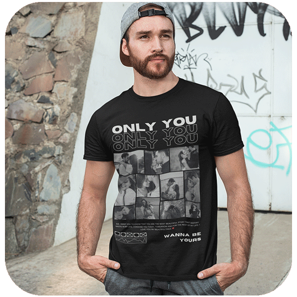 Koszulka Only You z własnymi zdjęciami i napisem