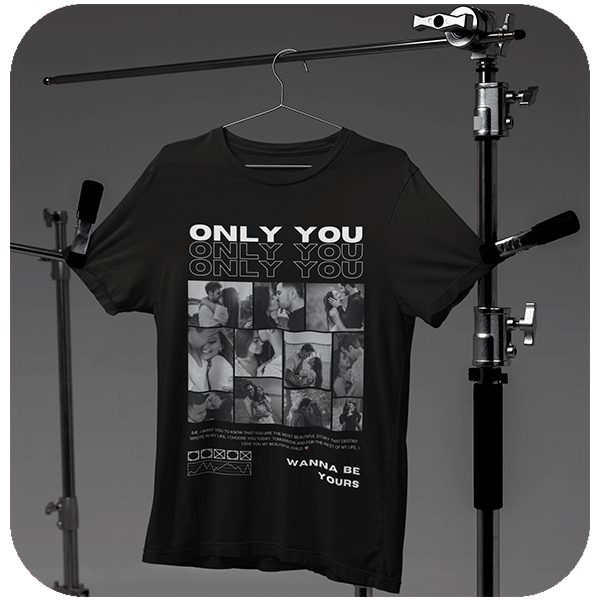 Koszulka Only You z własnymi zdjęciami i napisem