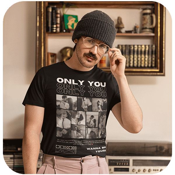Koszulka Only You z własnymi zdjęciami i napisem