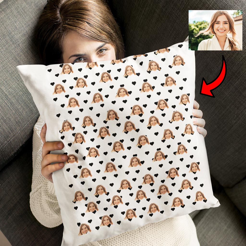 Poduszka ze Zdjęciem - Czarne Serca - obrazek 2