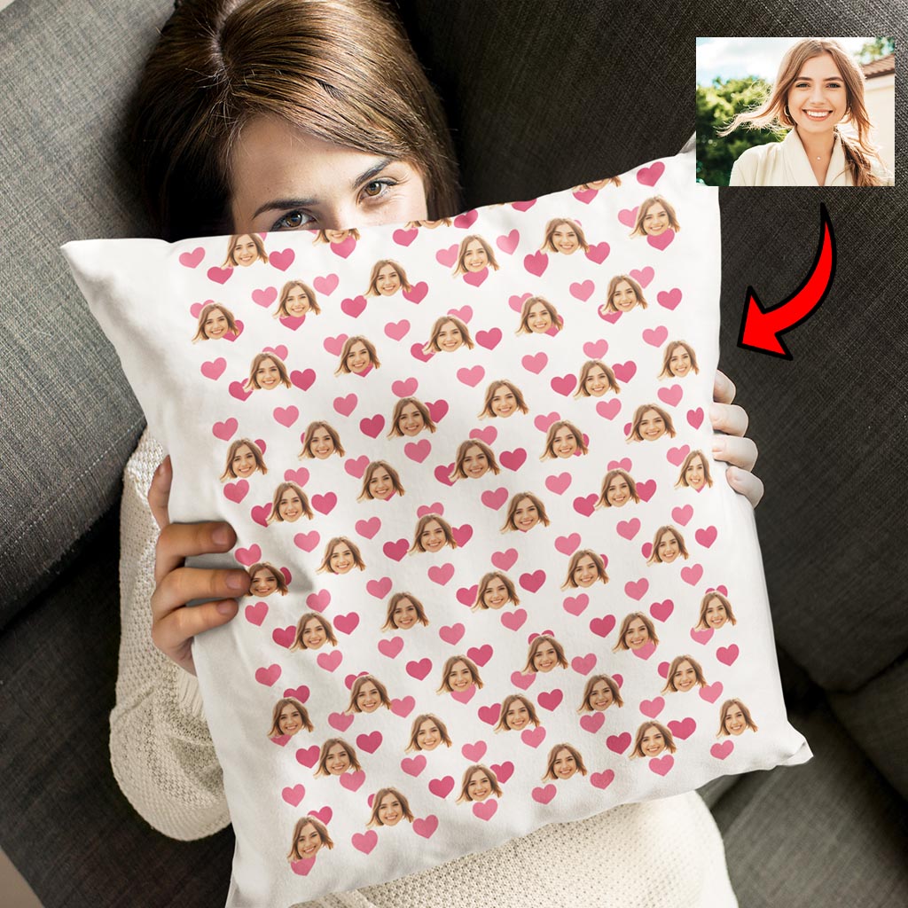 Poduszka ze zdjęciem - Różowe Serca - obrazek 2