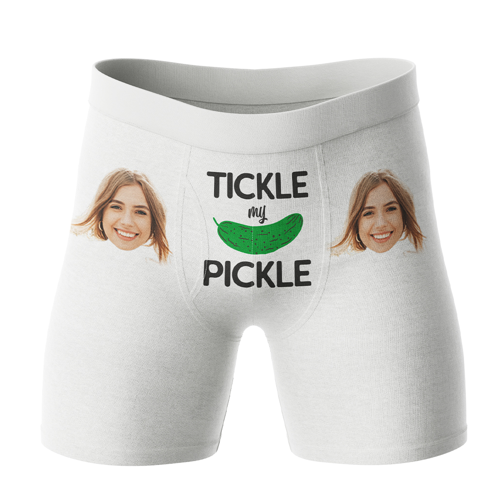 Bokserki z twarzą Ogórek | Śmieszne personalizowane bokserki dla chłopaka