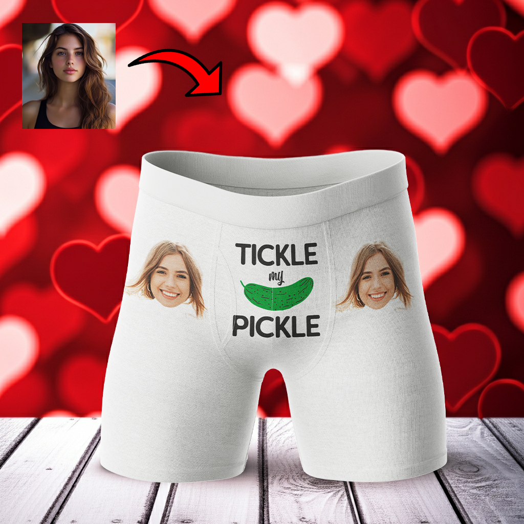 Bokserki z twarzą Ogórek | Śmieszne personalizowane bokserki dla chłopaka