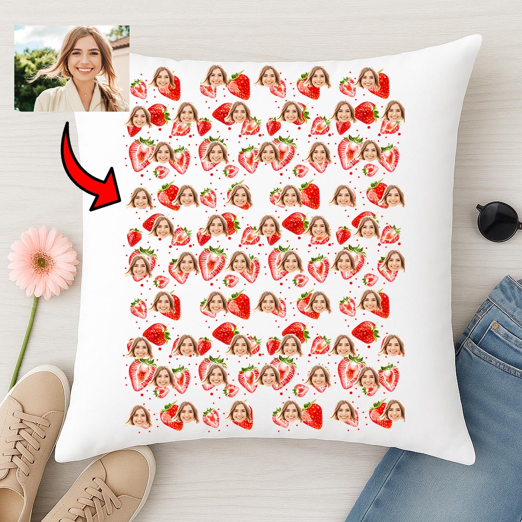 Poduszka ze zdjęciem - Truskawki