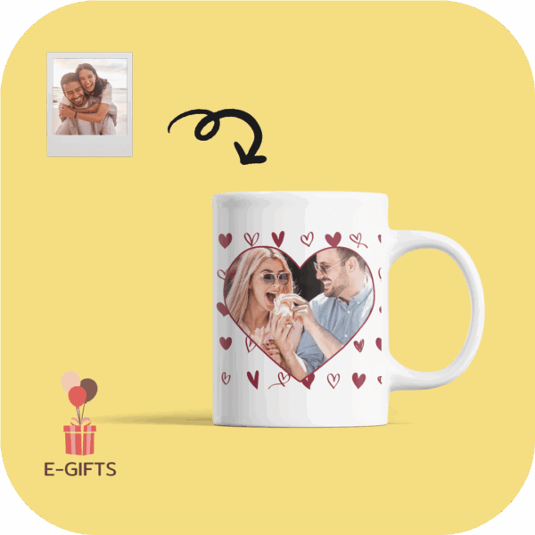 Kubek ze Zdjęciem w Kształcie Serca