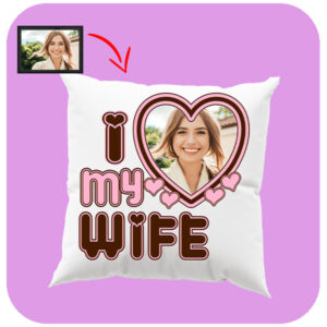 Personalizowana Poduszka ze Zdjęciem I Love My Wife