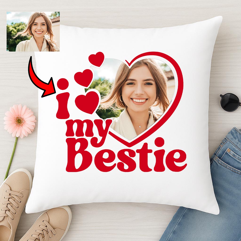 Poduszka ze zdjęciem I Love my Bestie