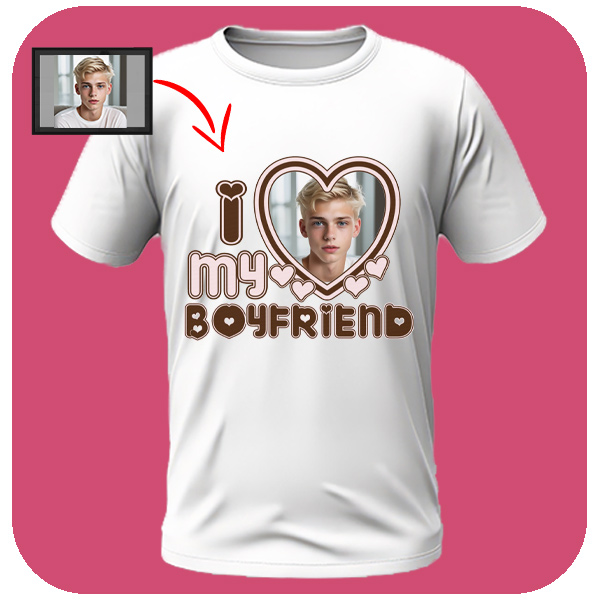 Koszulka ze zdjęciem I Love My Boyfriend