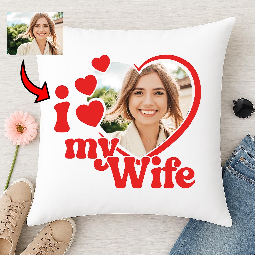 Poduszka z własnym nadrukiem I Love My Wife