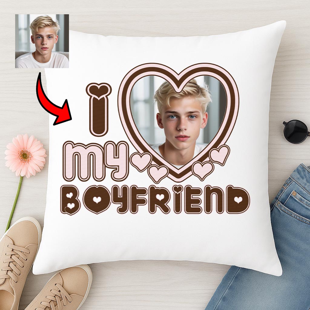 Poduszka ze zdjęciem love my Boyfriend