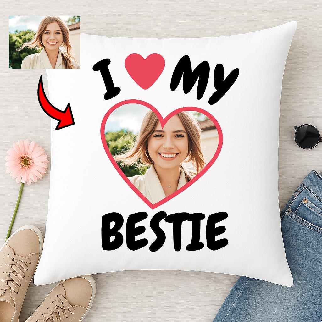 Poduszka z nadrukiem I Love my Bestie