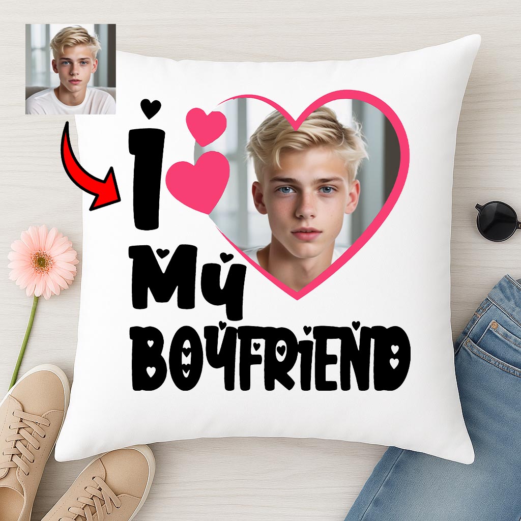 Personalizowana Poduszka I love my Boyfriend