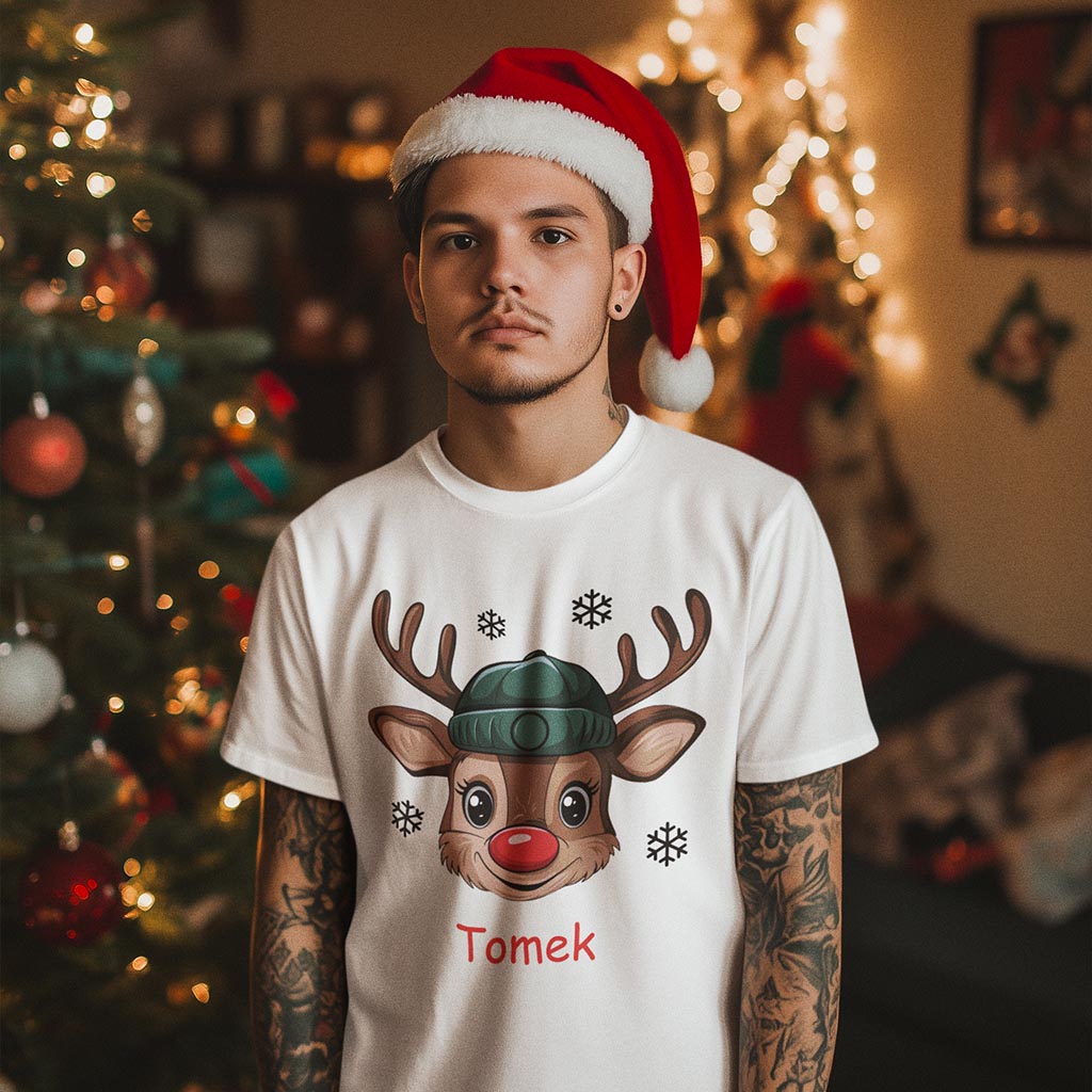 Koszulka świąteczna dla chlopaka z reniferem
