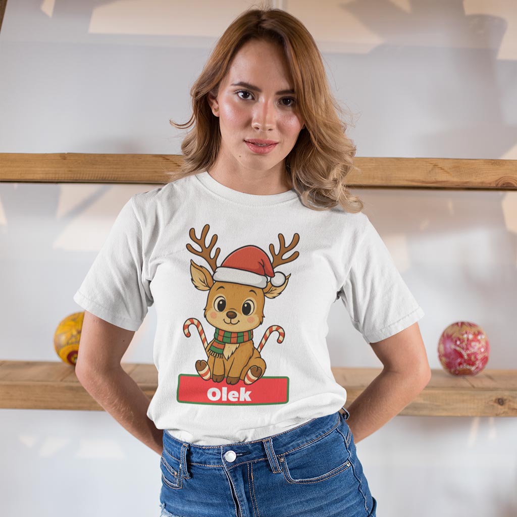 Koszulka pod choinkę z reniferem - Prezent na świeta