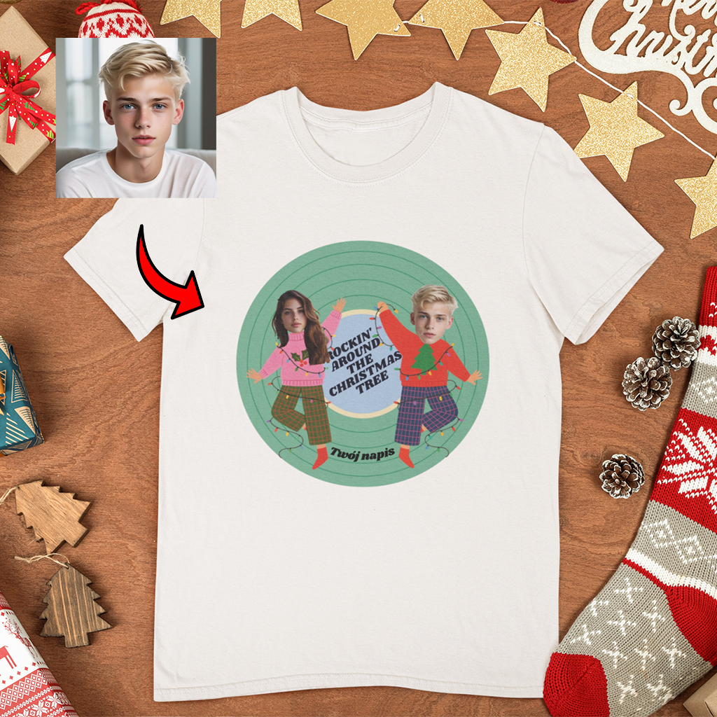 Koszulka na Święta z Własnym Zdjęciem – Personalizowana Świąteczna Koszulka | Prezent pod Choinkę Xmas