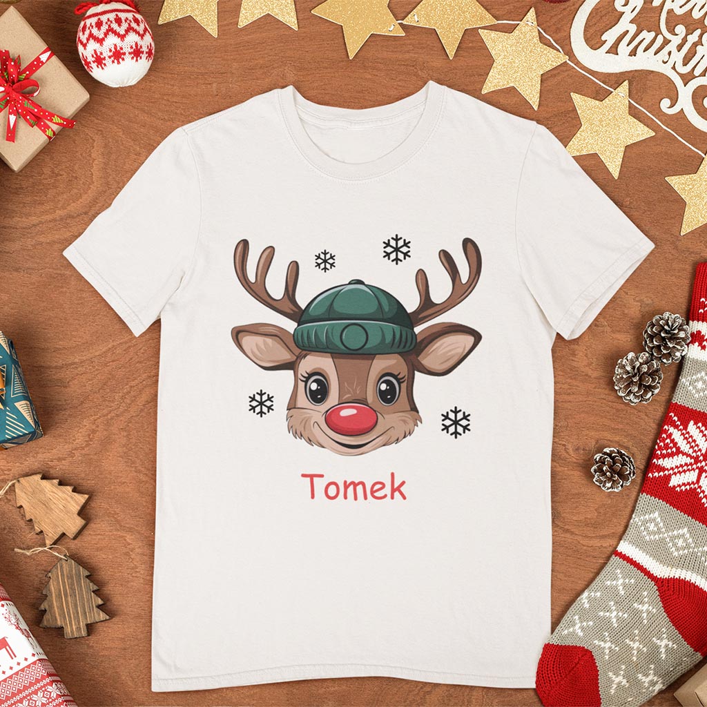 Koszulka świąteczna dla chlopaka z reniferem