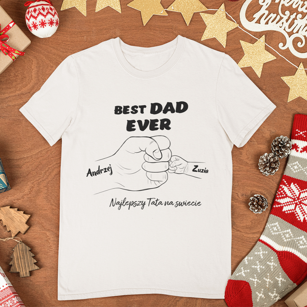 Koszulka dla Taty z Imionami Dzieci – Prezent na Dzień Taty | Wyjątkowy Prezent dla Taty na Urodziny i Święta