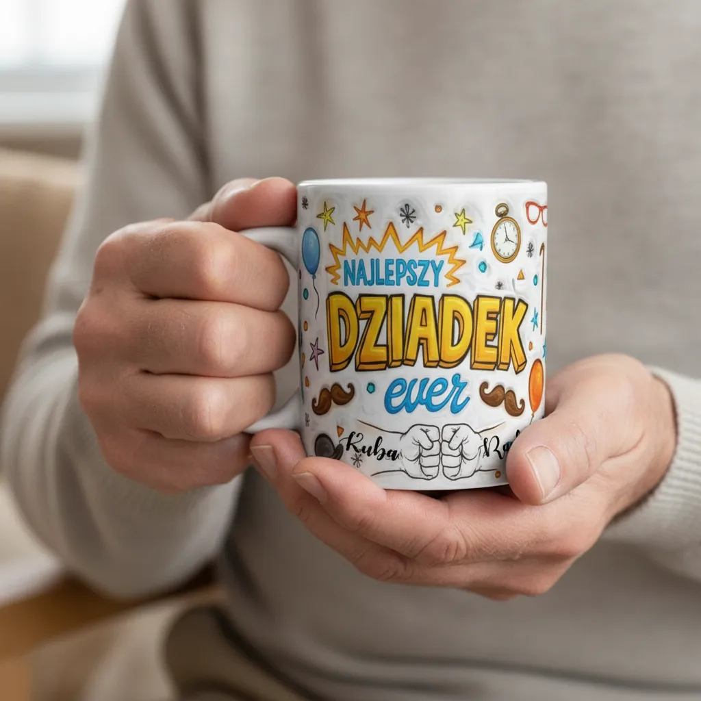 Kubek dla dziadka efekt 3D z Imionami - obrazek 2