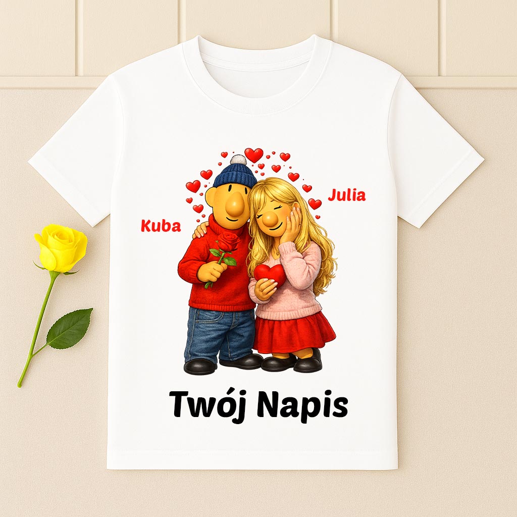 Koszulka dla par personalizowana - prezent na walentynki dla niego i dla niej | e-gifts.pl