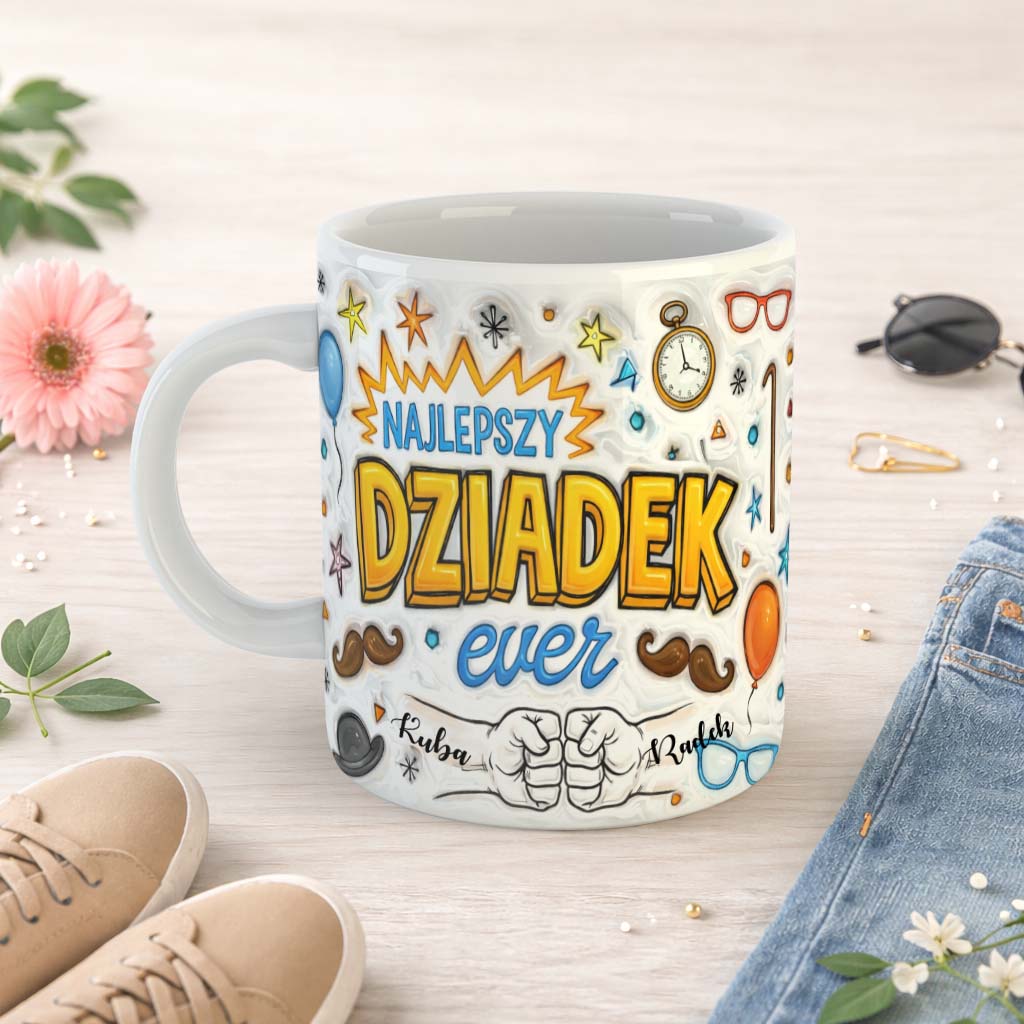 Kubek dla Dziadka 3D z Imionami